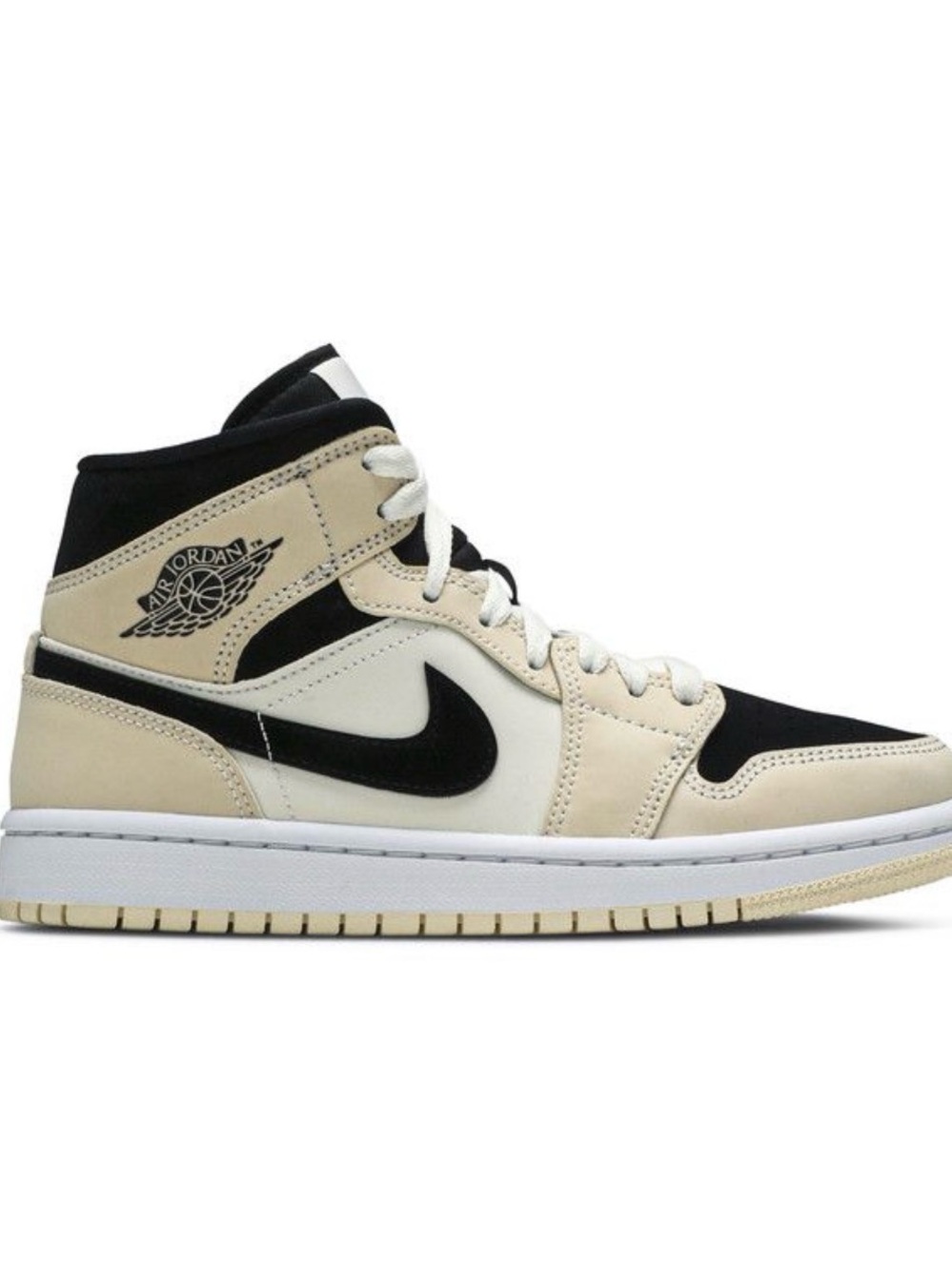 Women’s Air Jordan 1 Mid ‘Barely Orange’ in Black and Cream